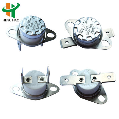 Termostato bimetálico controlador de temperatura KSD301 com 100000 ciclos, faixa de 0-250℃ e contatos normalmente fechados/abertos