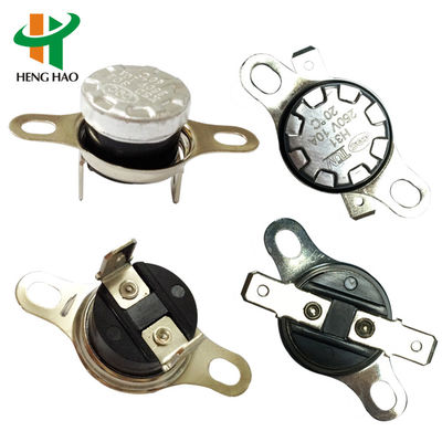 Interruptor de temperatura de ação rápida termostato bimetálico KSD301 com 100000 ciclos 250V 16A e faixa de 0-250℃