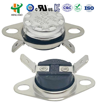 KSD301 Bimetal Thermostat Temperature Protector with Plastic or Ceramic Housing Aluminum Cap or Copper Head and 100000 Cycles Life