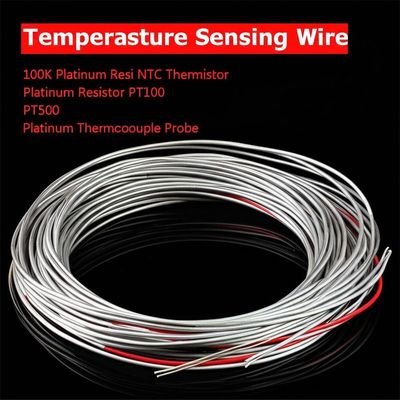 Fios de detecção de temperatura 100K Platina Resi NTC Termistor Platina Resistor PT100 PT500 Platina Termocouple Probe