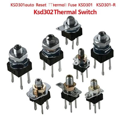 KSD301 Termostato bimetal com gama de temperaturas de 0 a 250 °C 100000 ciclos e interruptor normalmente fechado ou aberto