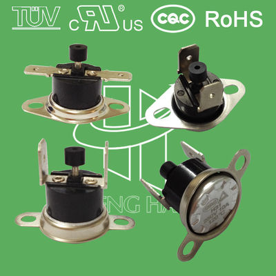 Interruptor térmico 250V 10A 16A da temperatura do termostato bimetálico da restauração de manual KSD301 com explorador de saída de quadriculação do UL CQC TUV